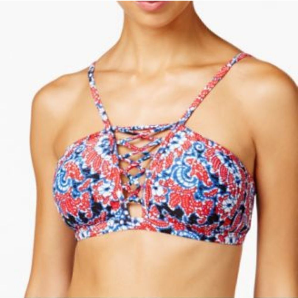 Michael Kors Angelina Lace Up Bikini Top